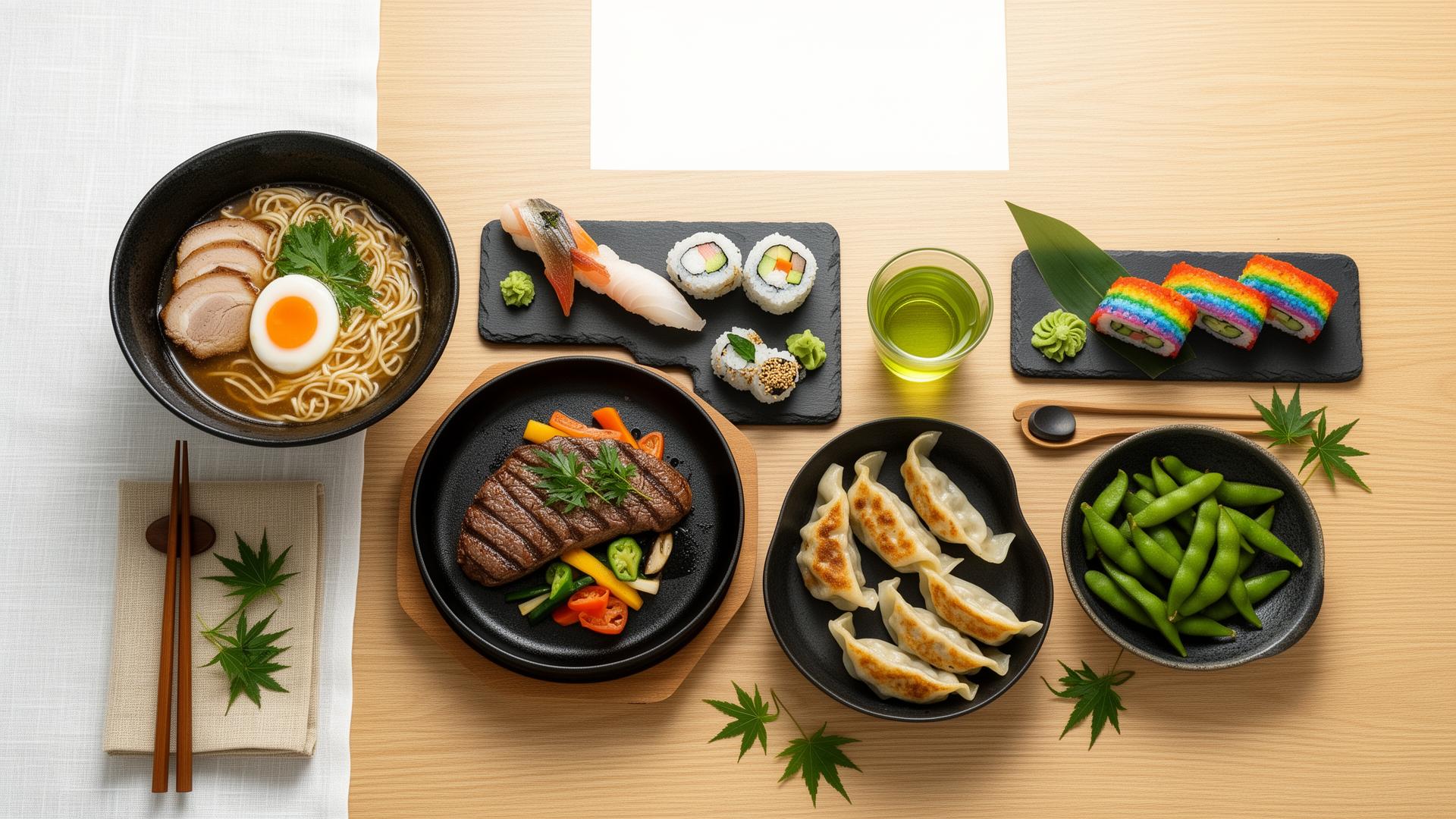A spread of Japanese dishes